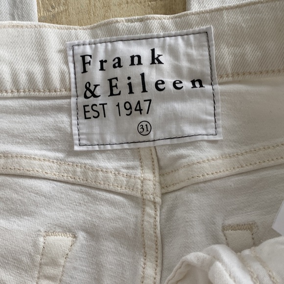 Frank & Eileen button fly high rise cork white natural jeans cut off hem 31 - Picture 4 of 8